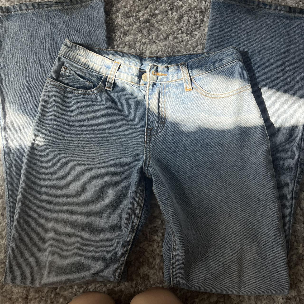 brandy low rise flare jeans little ripping on the... - Depop