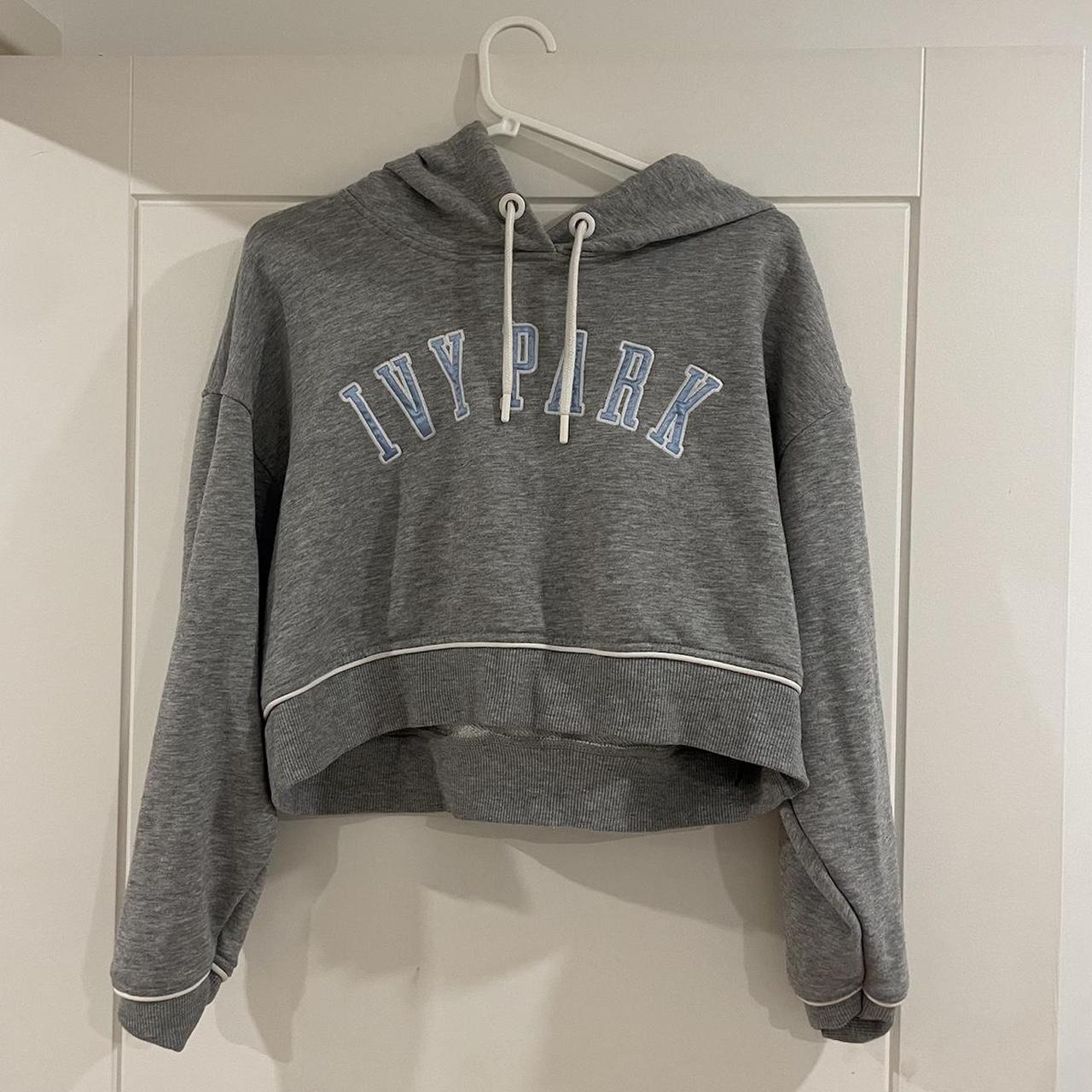 Ivy park grey outlet cropped hoodie