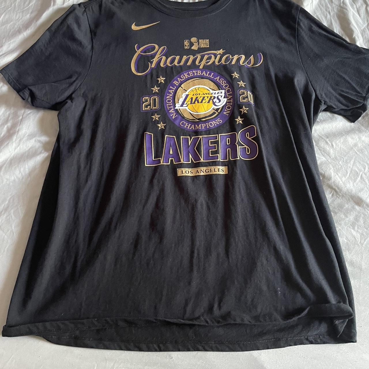 Nike dri fit lakers champion shirt , worn once then - Depop