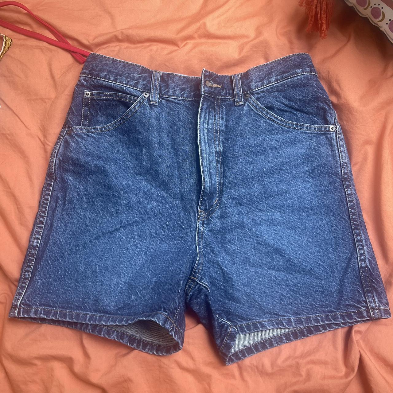 uniqlo high rise baggy denim shorts waist 27 Depop