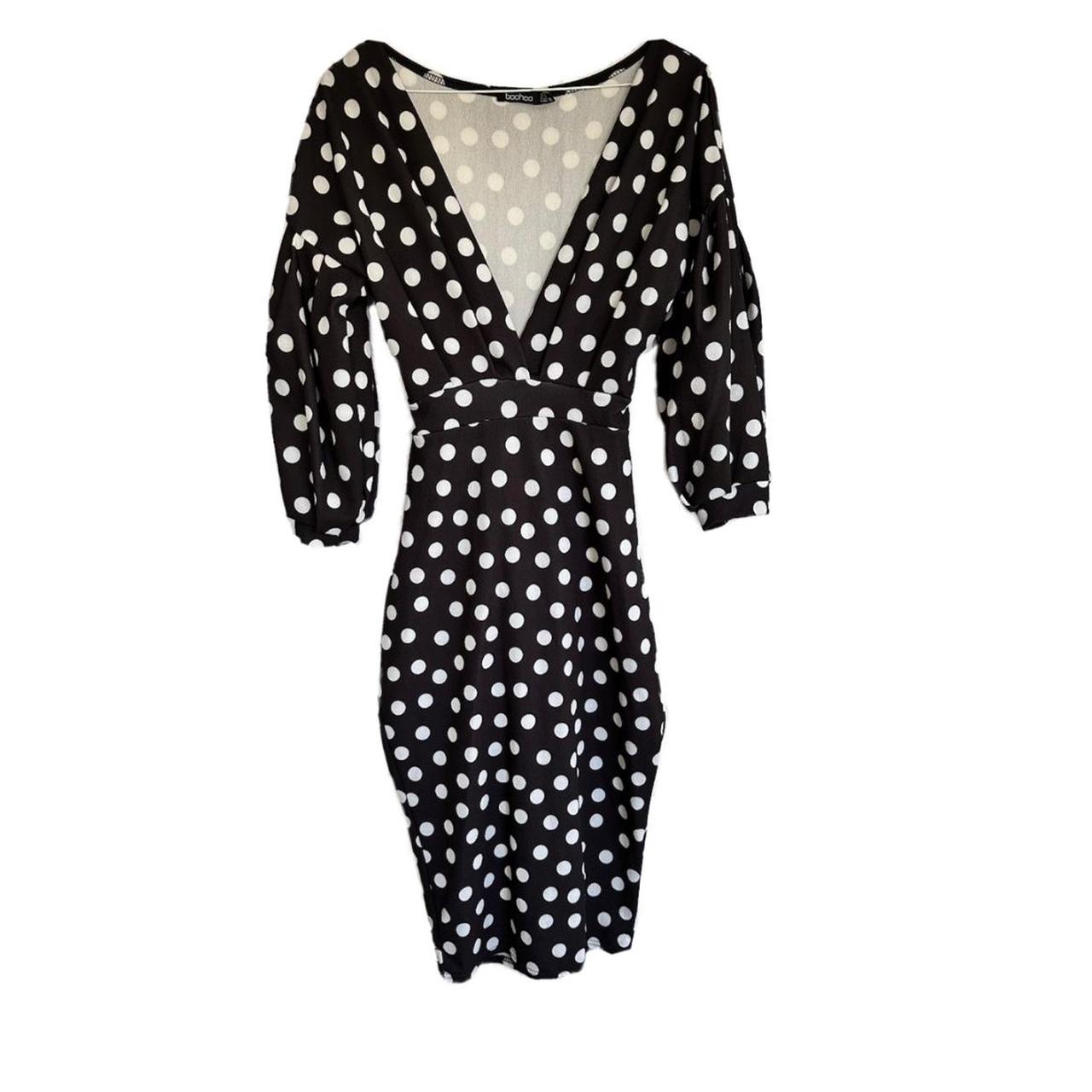 Black and white Polka dot dress. Boohoo size 12. ... - Depop