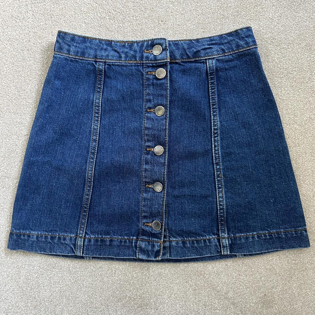 Topshop Women's Blue and Navy Skirt | Depop