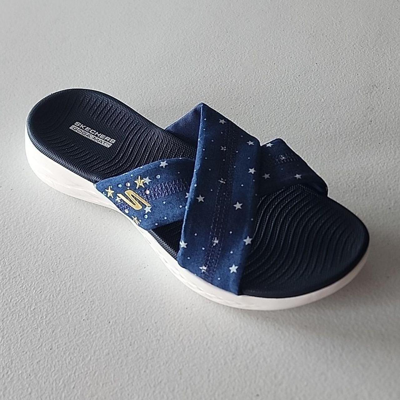 Skechers denim hot sale sandals