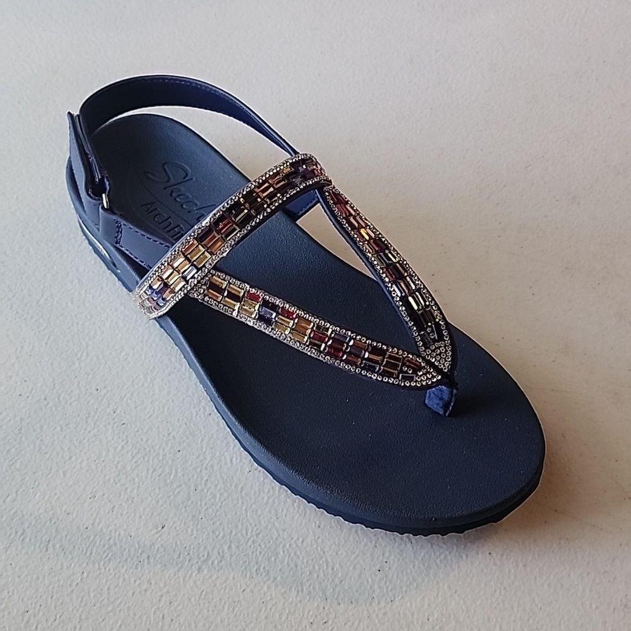 Skechers navy store blue flip flops