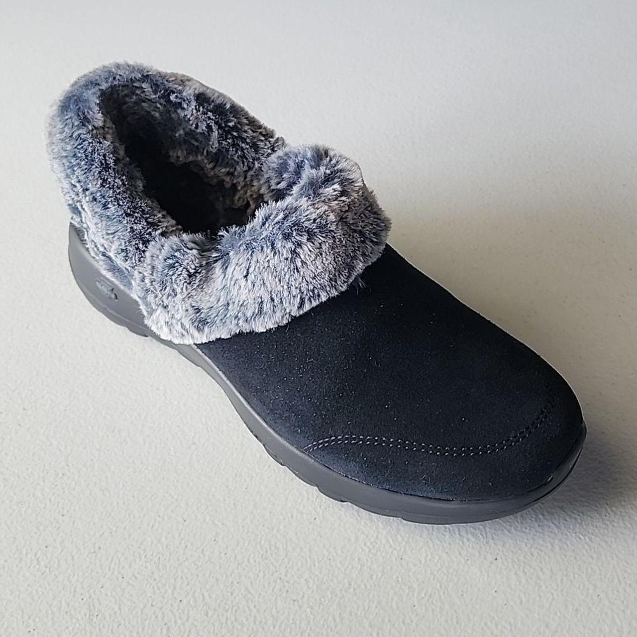 Skechers gowalk suede clogs clearance with faux fur lining