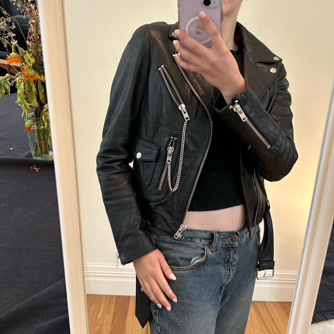 The Kooples leather biker style leather jacket.... - Depop