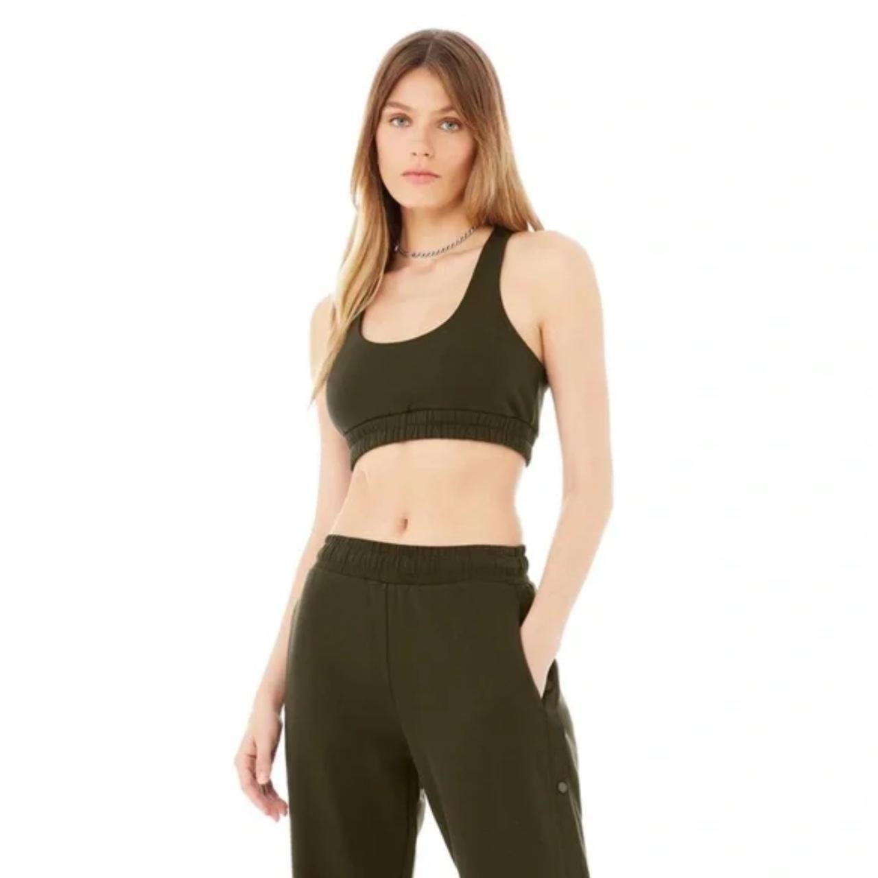 ブラジャー [Alo Yoga] Scoop Neck Sweatshirt Bra Alo Yoga Scoop Neck Sweatshirt Bra In Green Emerald Size