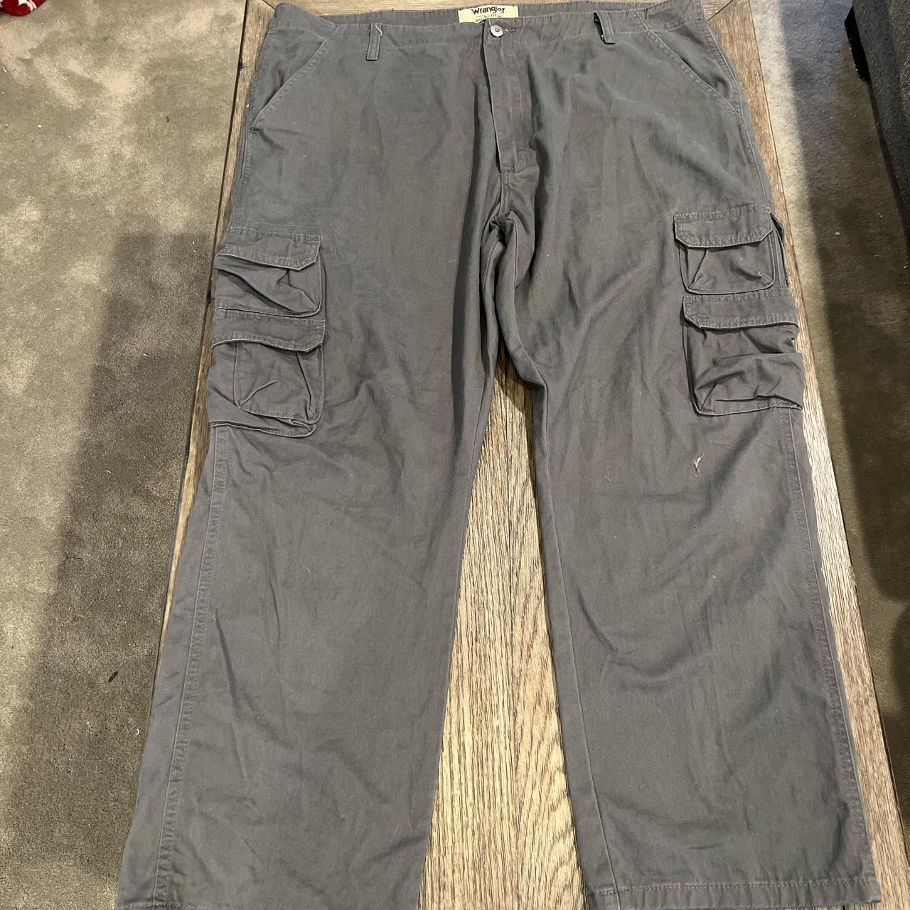 Wrangler Authentics Grey Gray Cargo Pants 42x30... - Depop