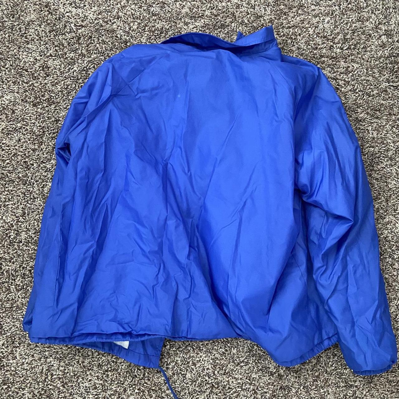 Vintage blue windbreaker Snaps... Depop