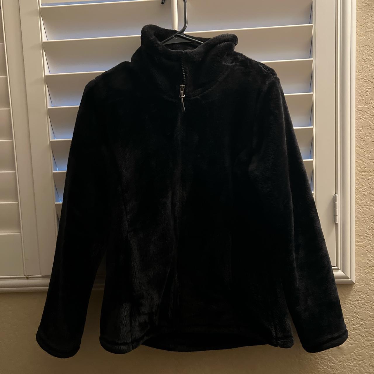 Fuzzy black jacket super warm - Depop