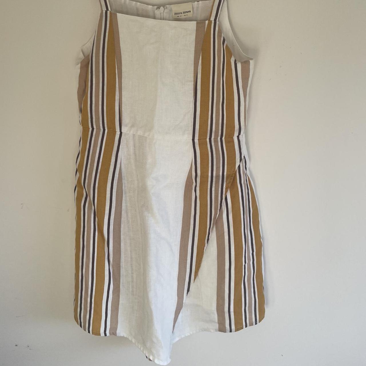 Zulu & Zephyr Stripe Linen Mini Dress A-line... - Depop