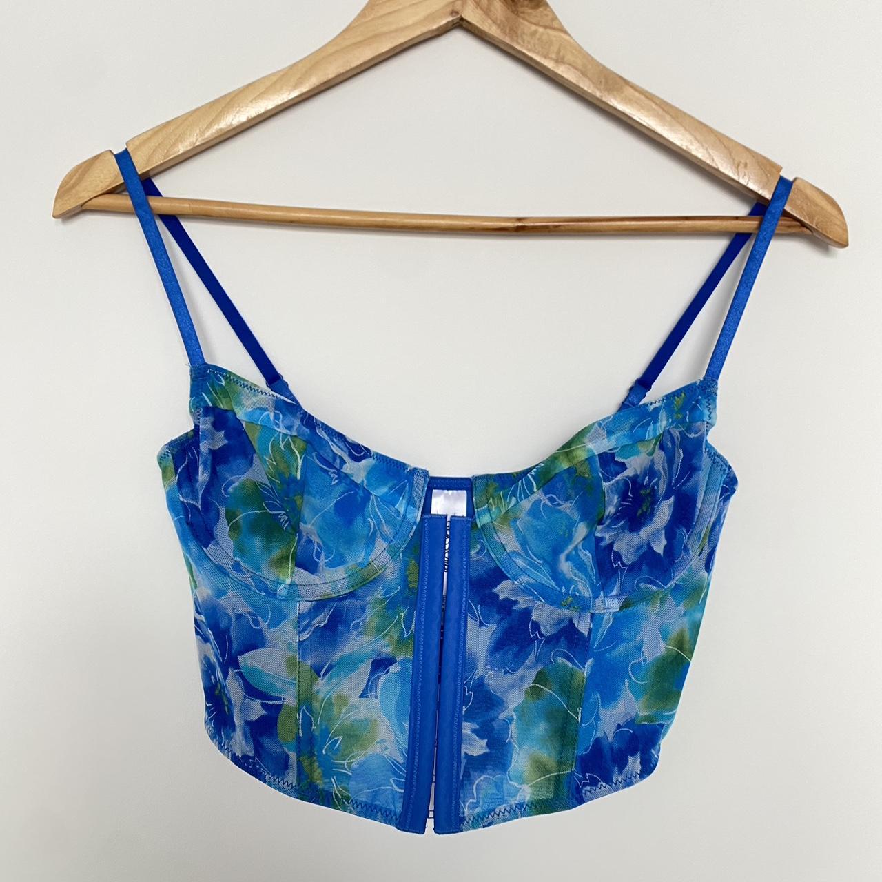 💙 GLASSONS Floral Hook Eye Cupped Corset 💙 Worn by... Depop