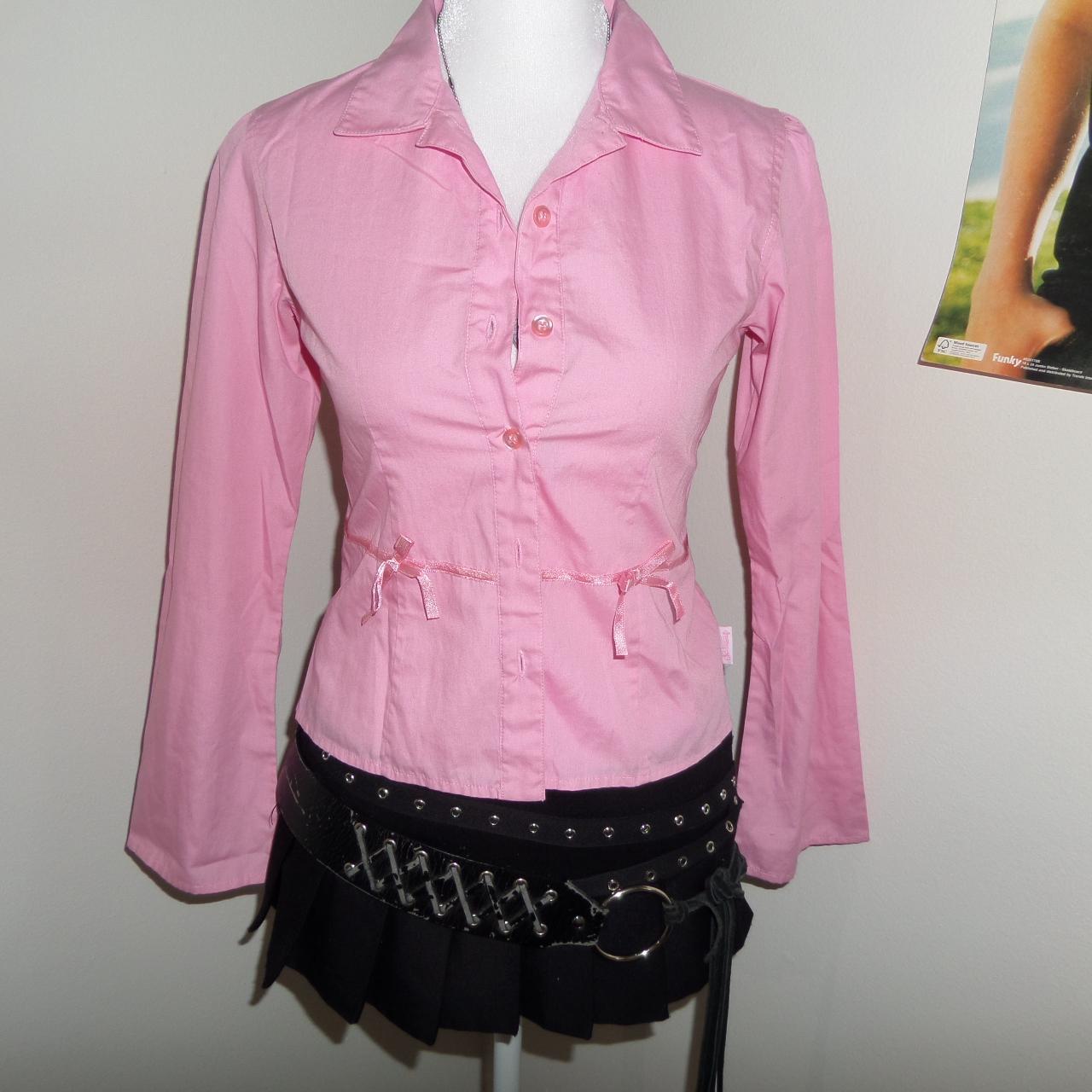 Adorable Vintage 90s Pink Button Up Blouse With Depop