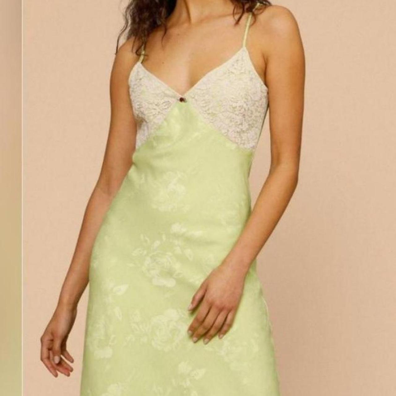 'Diane' slip dress by Rouje Paris Light green... Depop