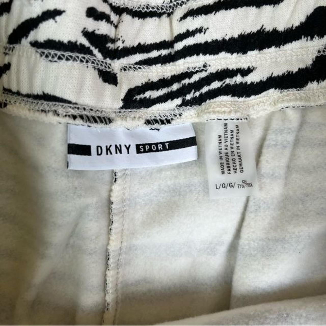 DKNY Sport Logo Patch Sneaker Dress White Sweatshirt - Depop