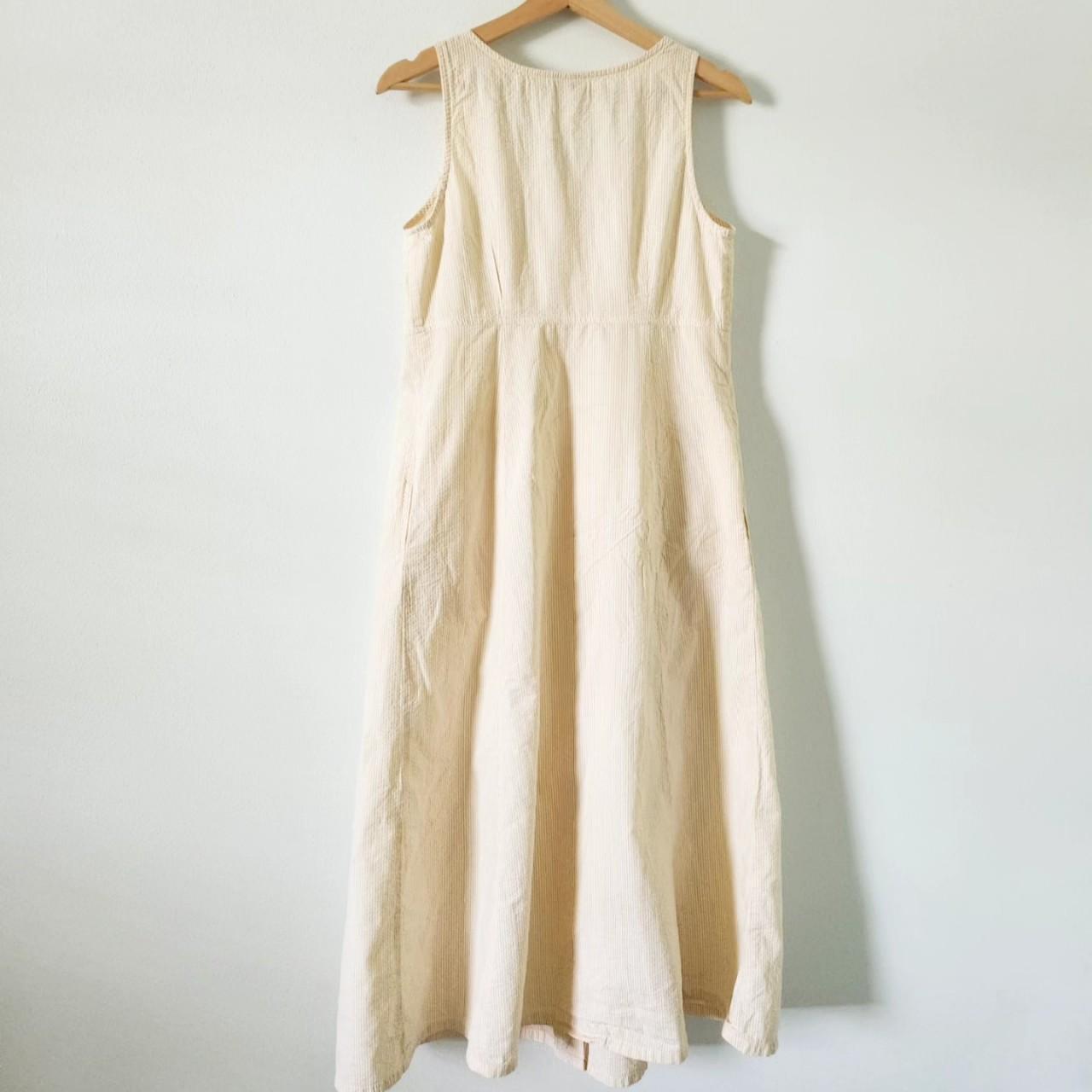 L.L.Bean Women's White and Orange Dress (4)