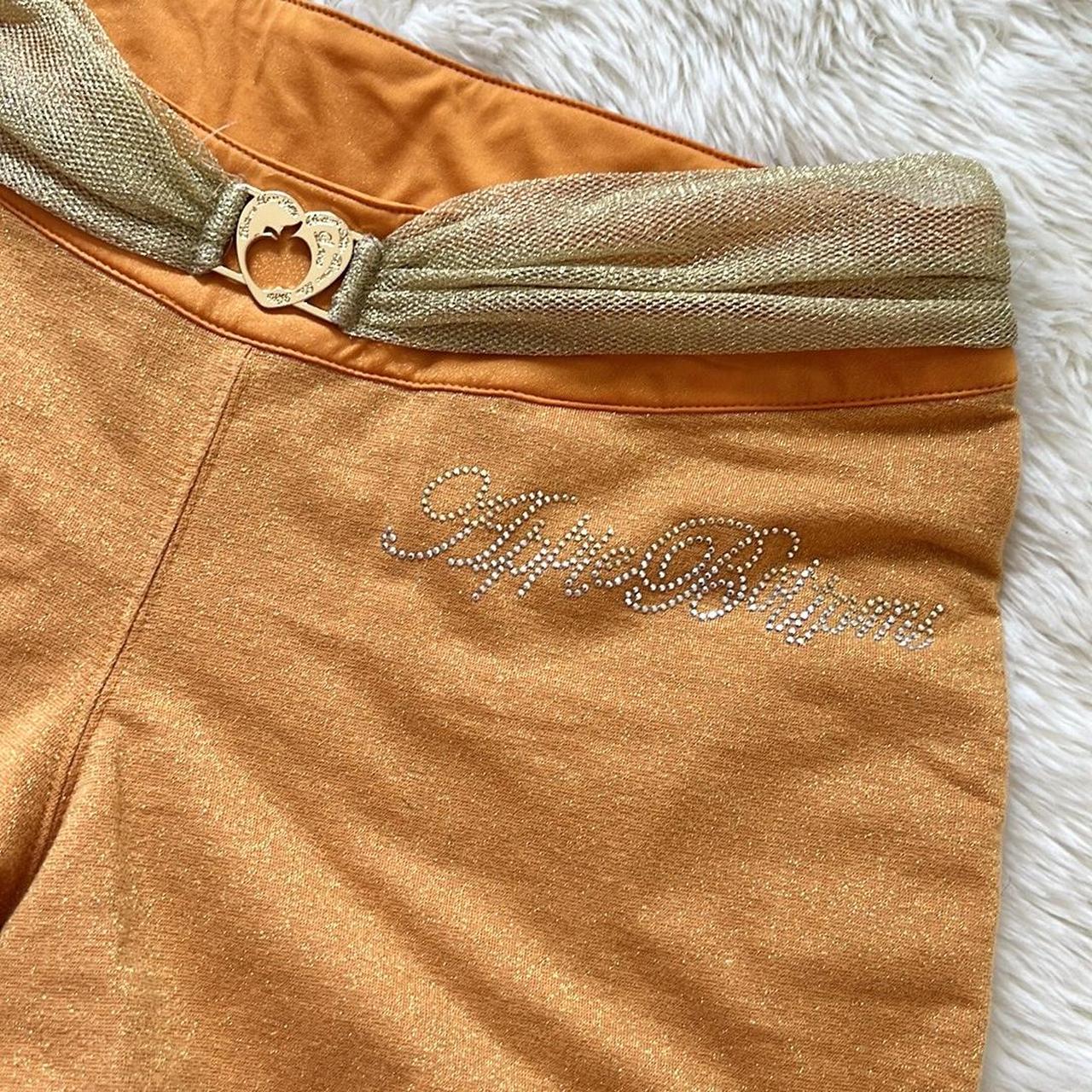 Apple bottom booty shorts, Y2k orange and gold...