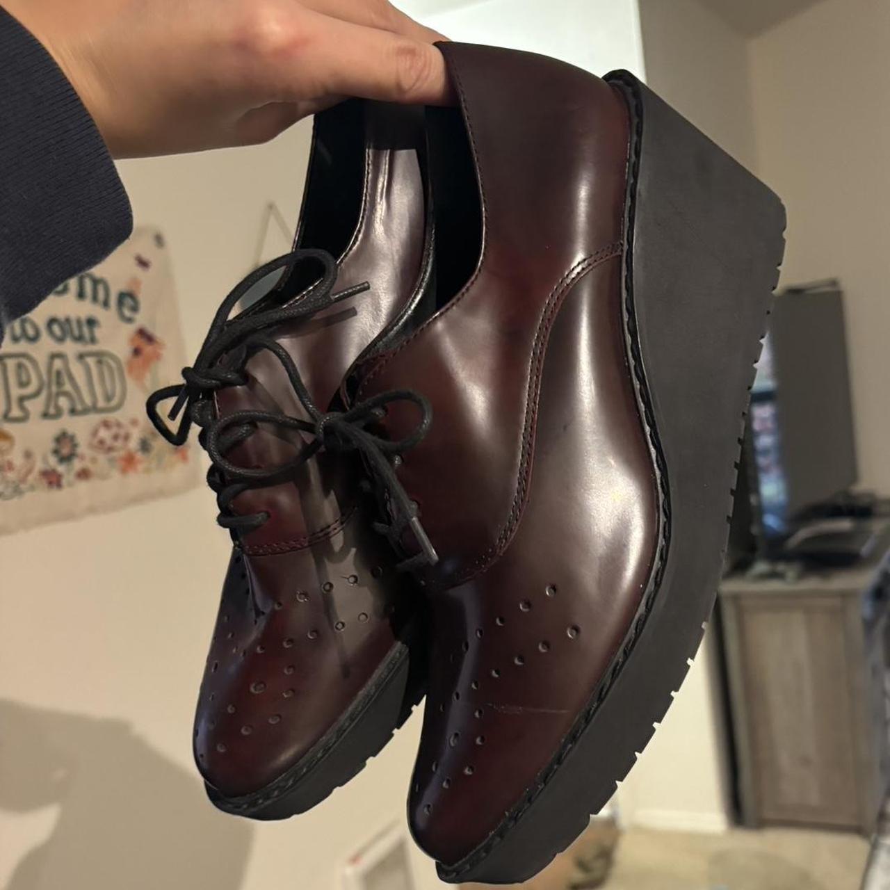 clarks platform oxfords