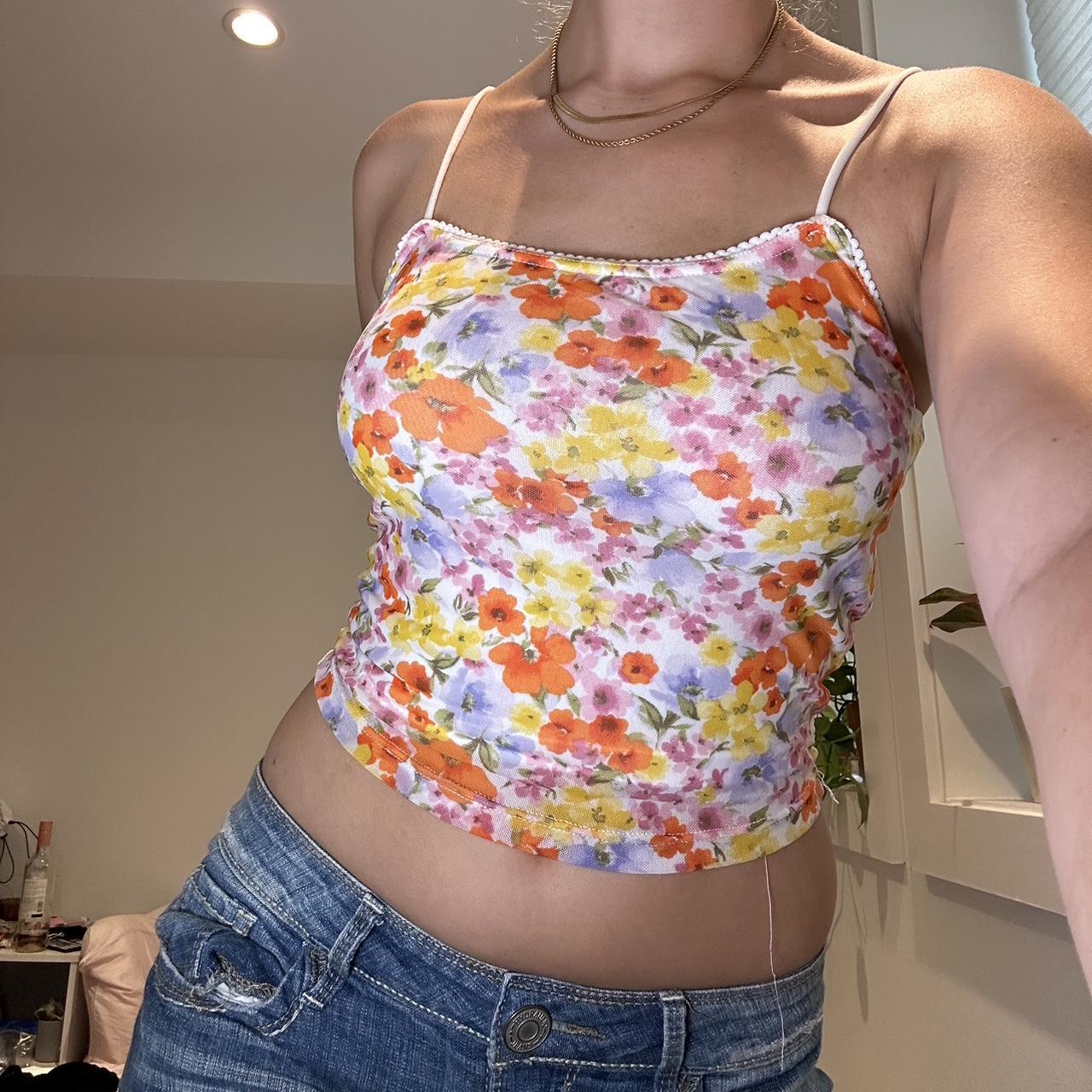 rainbow y2k floral tank top🌈 gives off Depop - Main Image