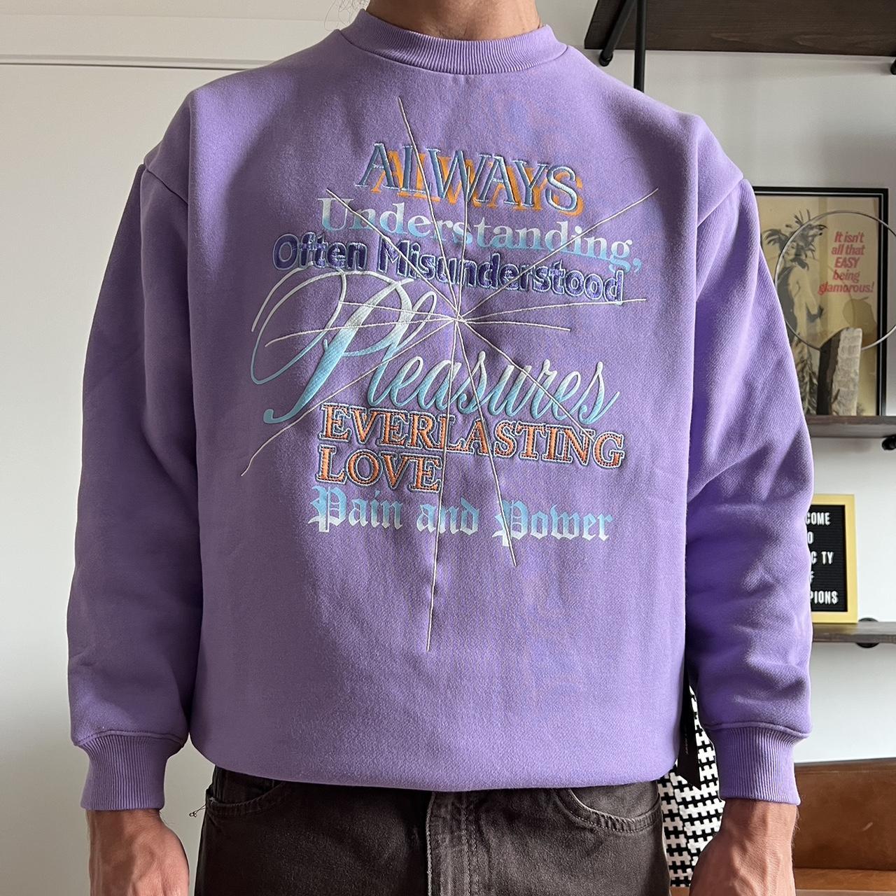 Pleasures Pain outlet and Power Crewneck Purple