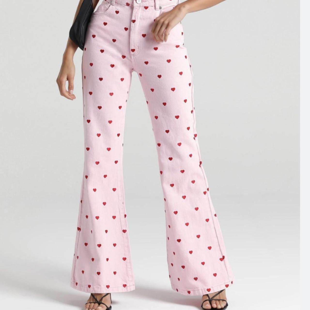 Abrand x Dyspnea A Double Oh Flare Pants Pink Heart $
