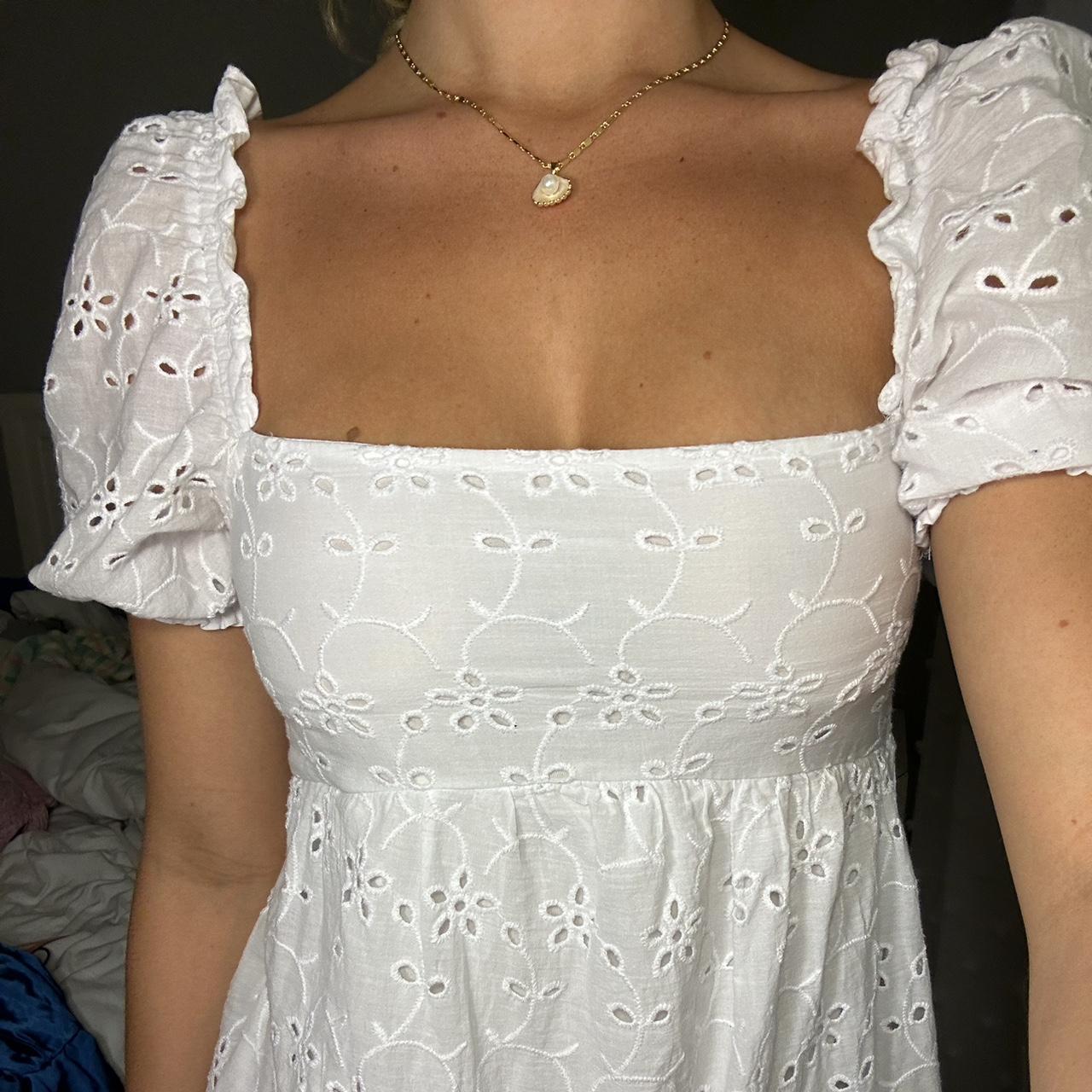 H&M Women's White Dress Depop