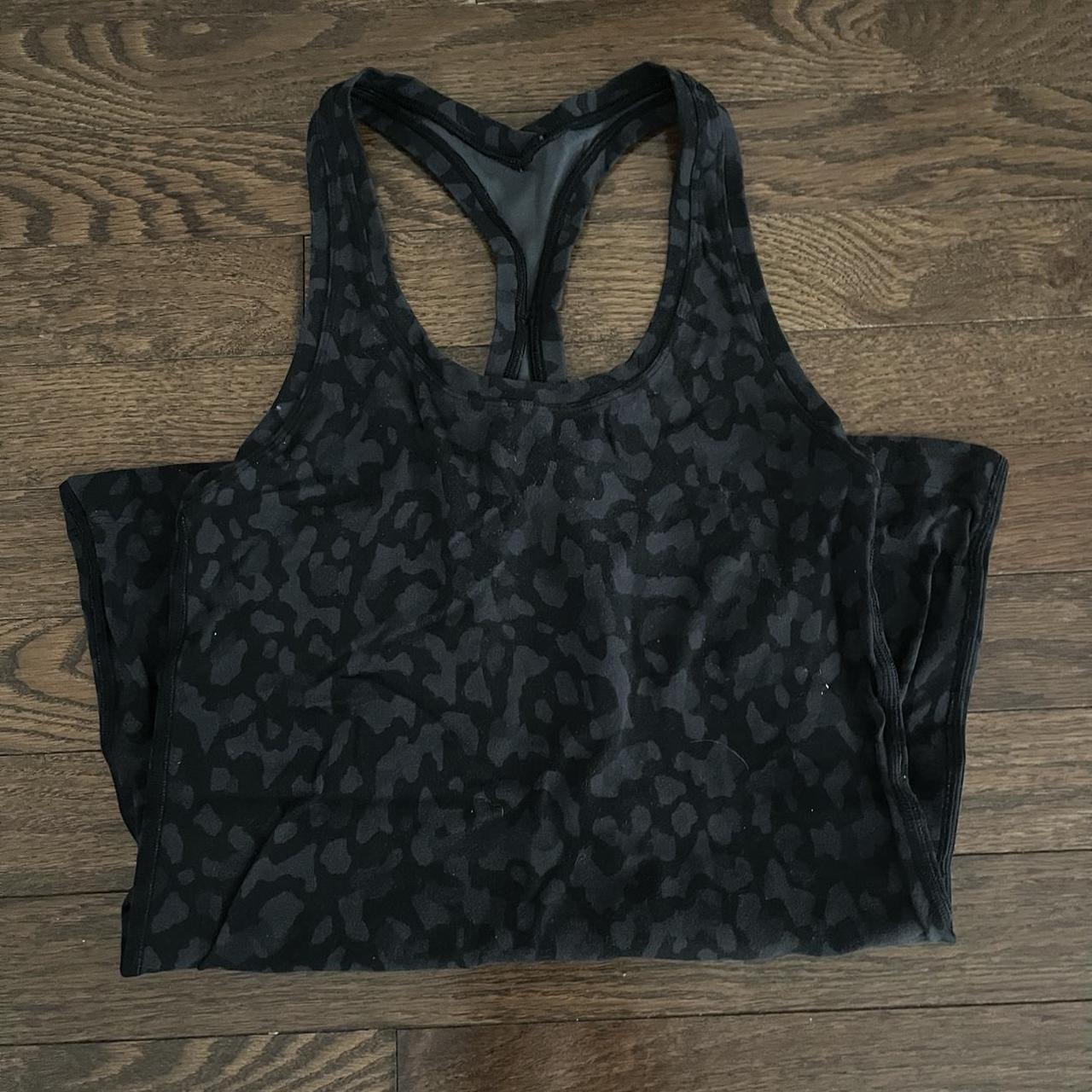 lululemon tank top! black cheetah print fits size 4... - Depop