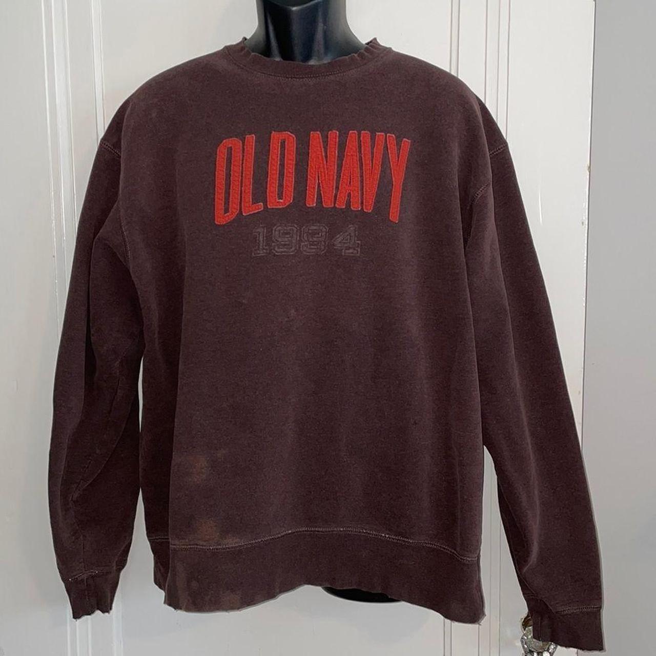 Old Navy brown distressed cotton sweatshirt with