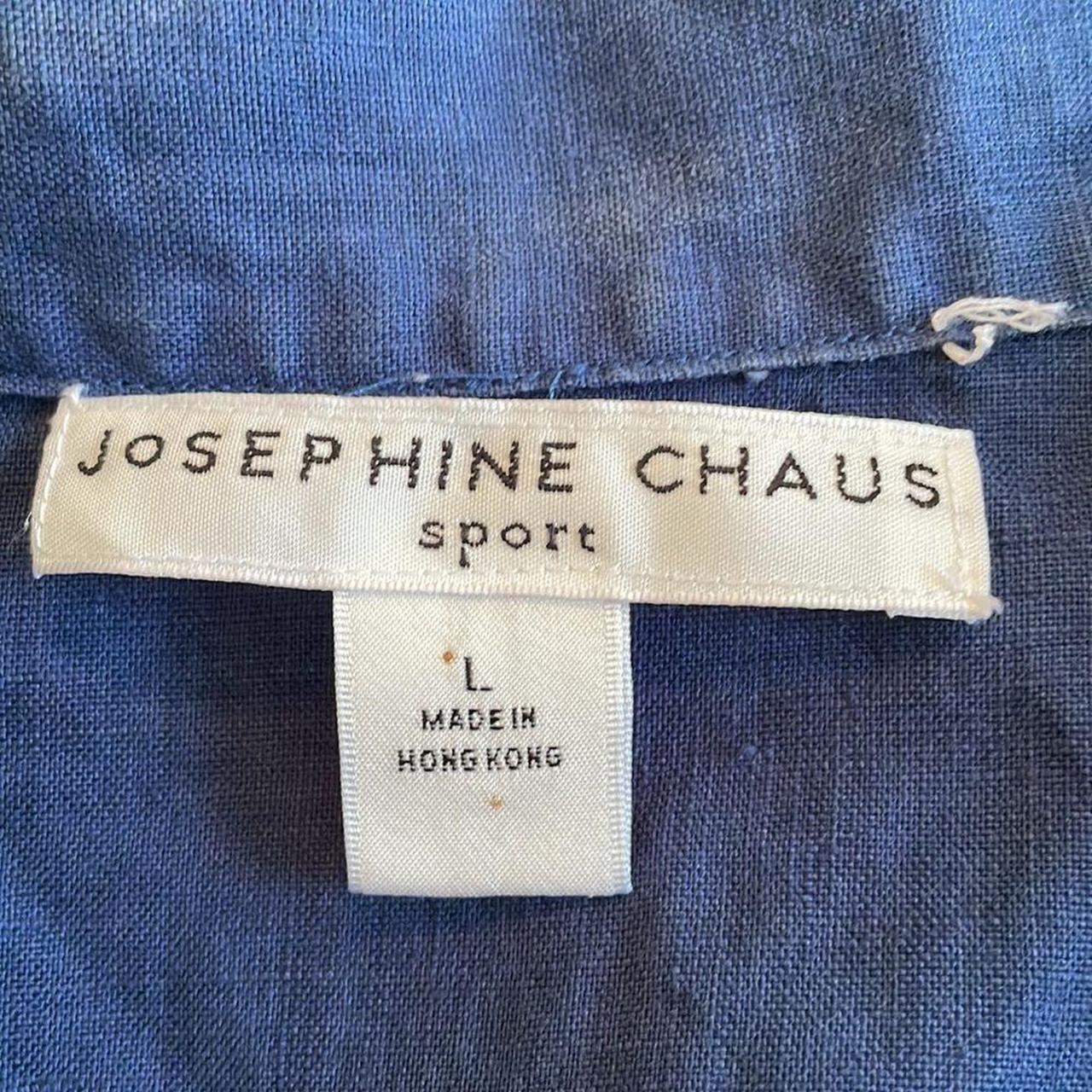 Vintage 90s Josephine Chaus Sport navy blue linen... - Depop