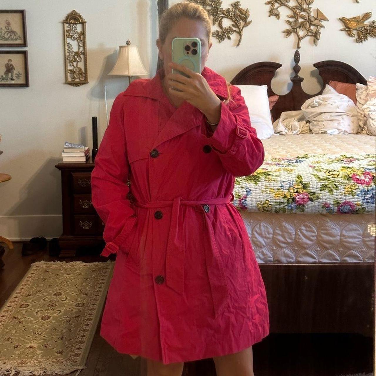 London Fog bright pink all weather coat with zip out Depop