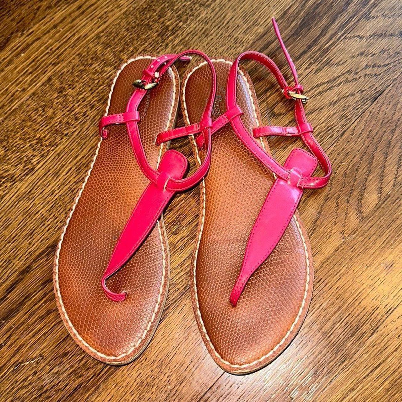 Bass maroon/deep red thong flat sandals Size Depop