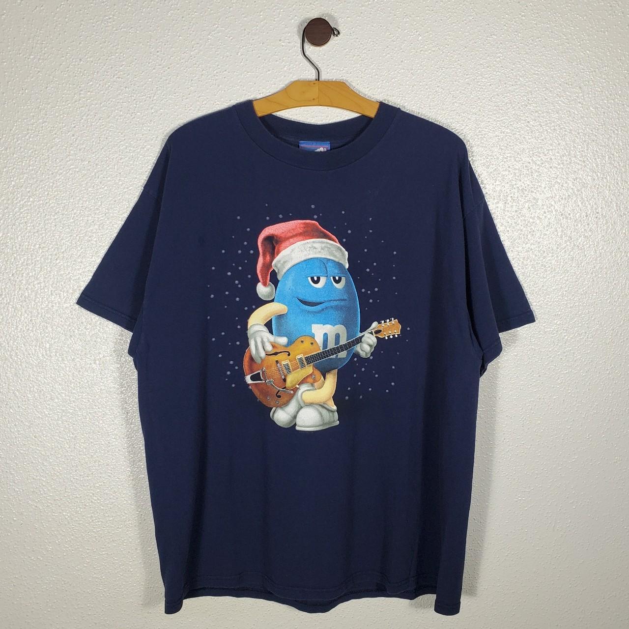 Blue best sale m&m shirt