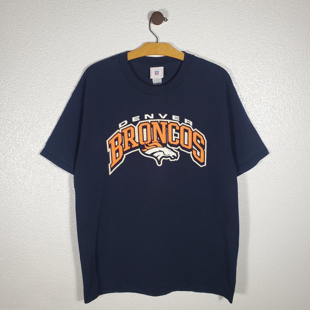 Y2K Denver Broncos Navy Tee This NFL Shop shirt is - Depop