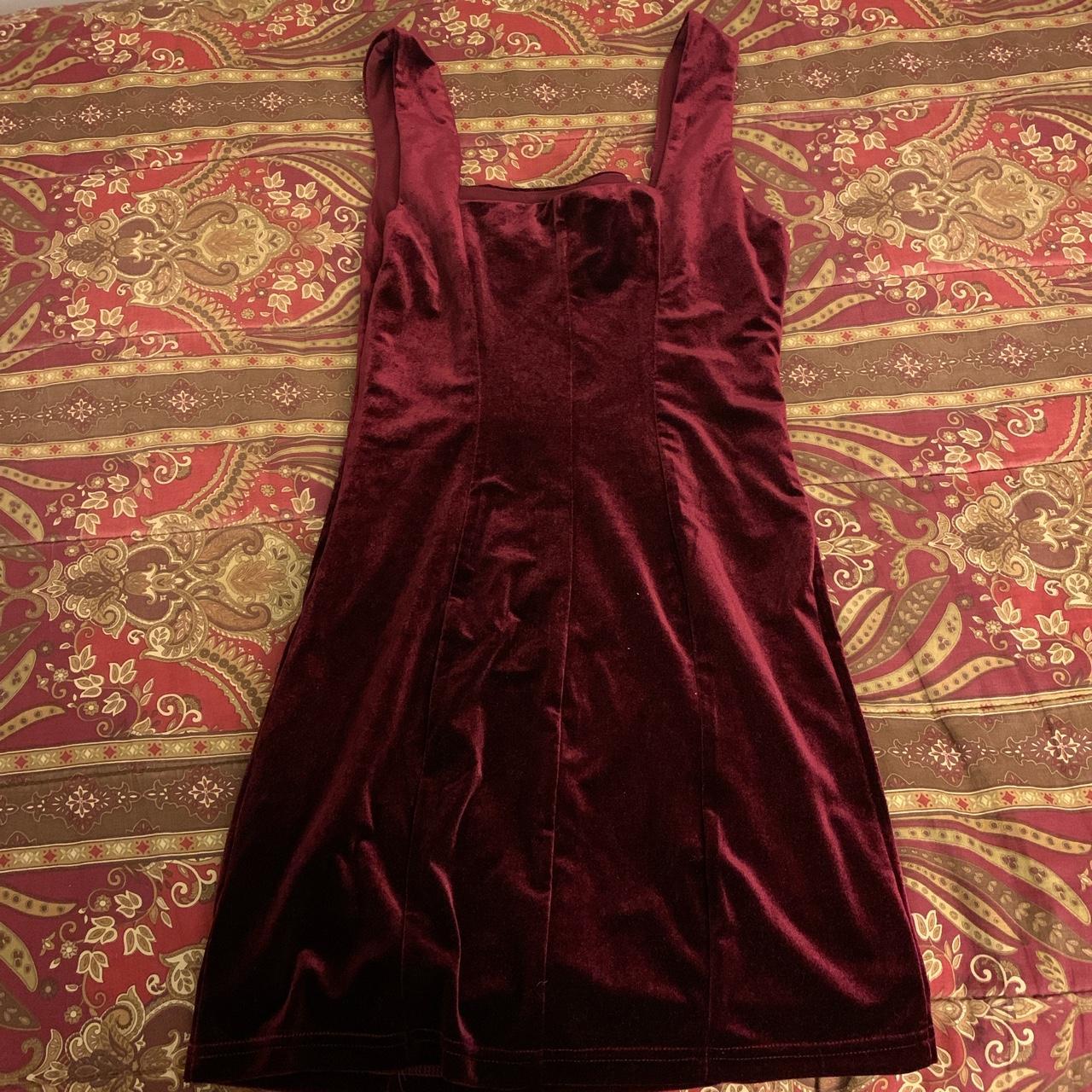 red velvet mini dress! never been worn! Fits like a... - Depop