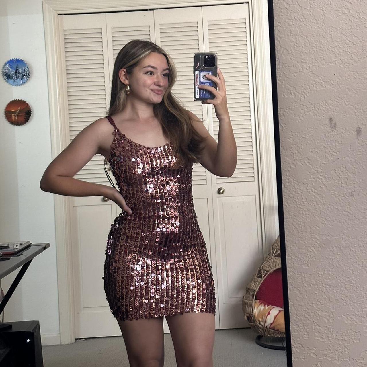 Brand new pink sequin party dress Depop