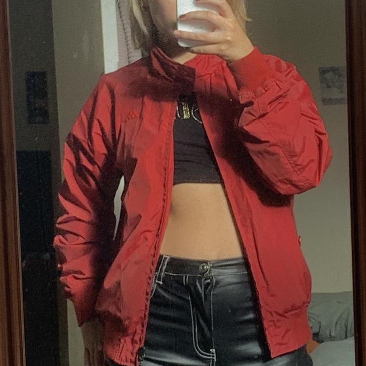 Red Kappa vintage bomber jacket. Very good... Depop