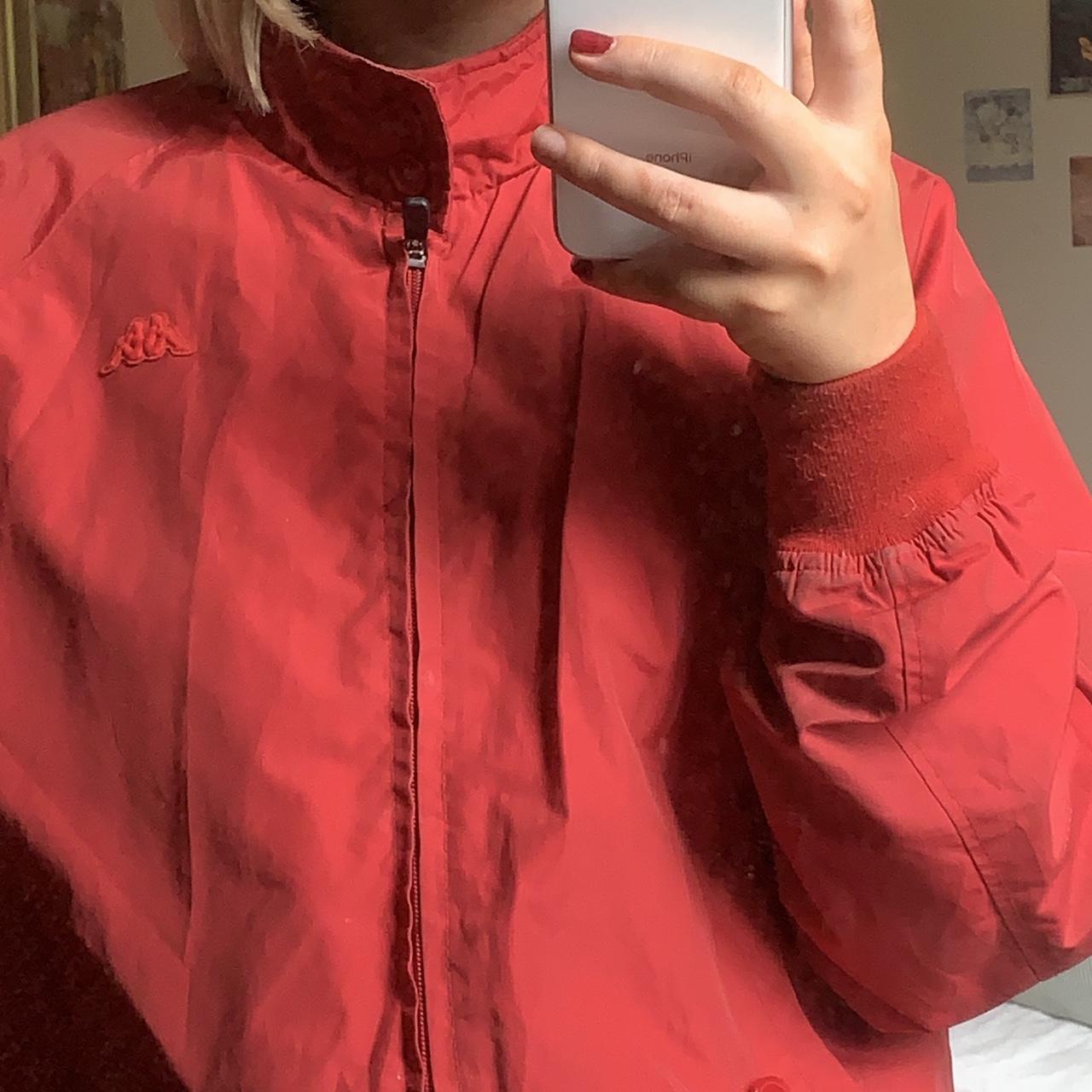 Red Kappa vintage bomber jacket. Very good... Depop
