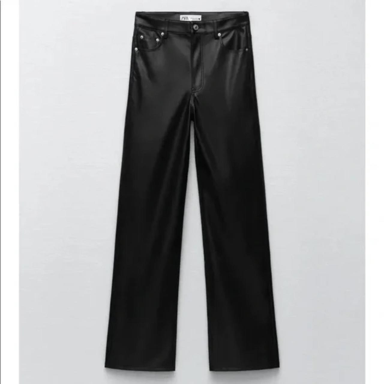 Zara 90s full length faux leather trouser Depop