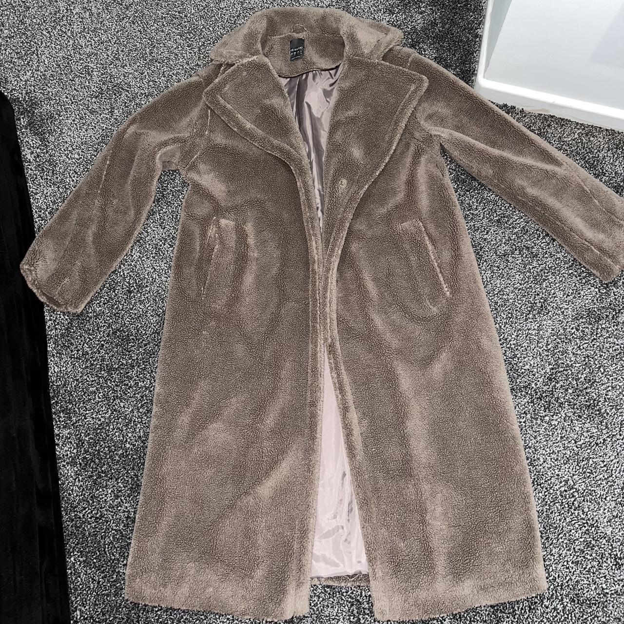 Primark long teddy trench coat size 12 worn... - Depop