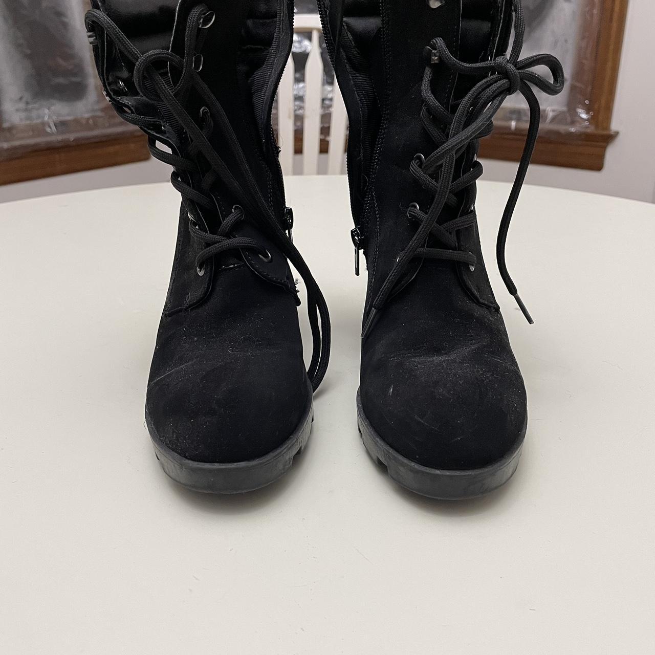 Used black cheap combat boots