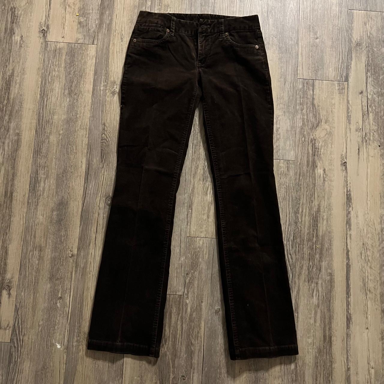 J.CREW Dark Brown Corduroy Low Rise Straight Leg... - Depop