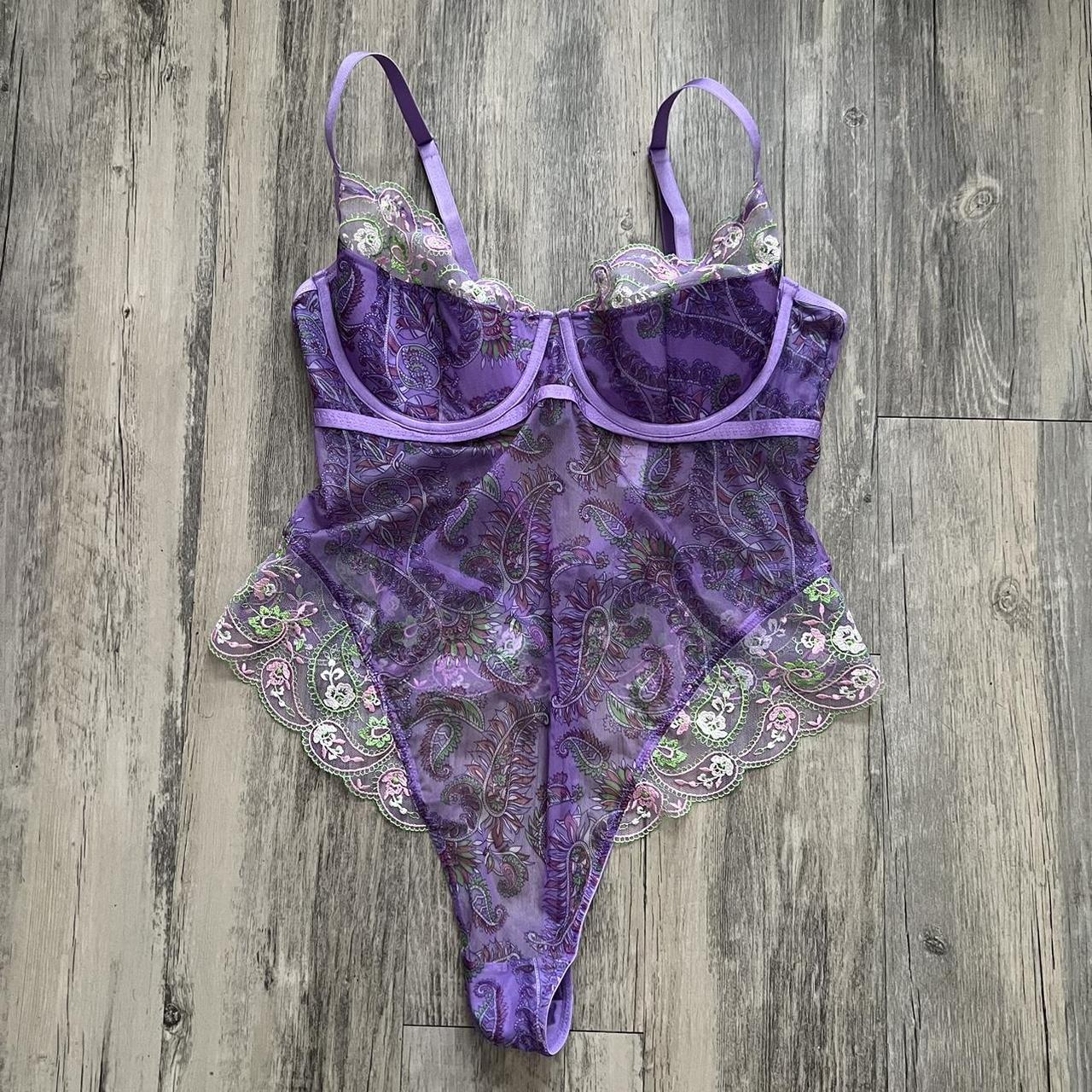 Bohemian Paisley Embroidered Bralette in Purple