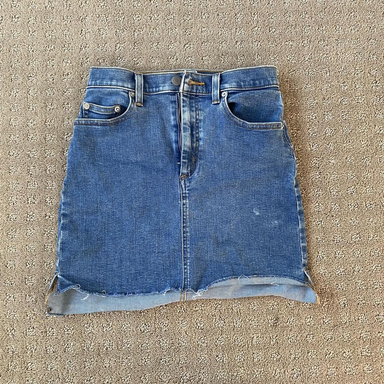 Wilfred free aritzia jeans skirt, stretchy jean... Depop