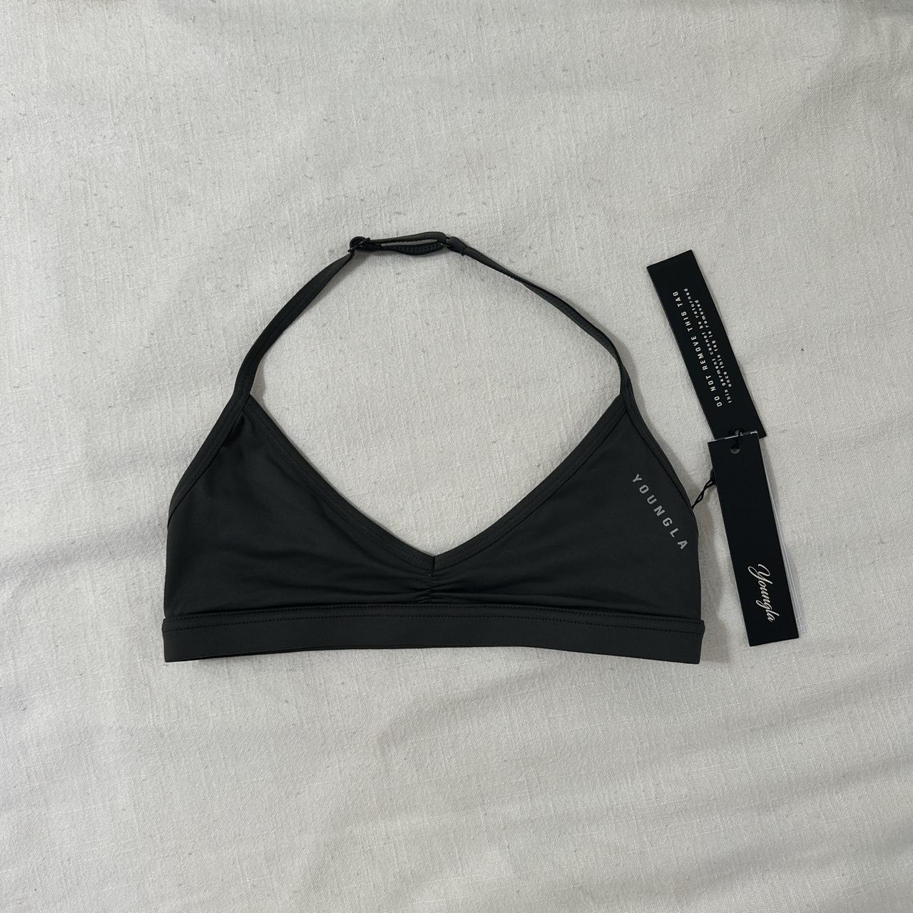 Youngla sports bra Size small Dark olive green... Depop