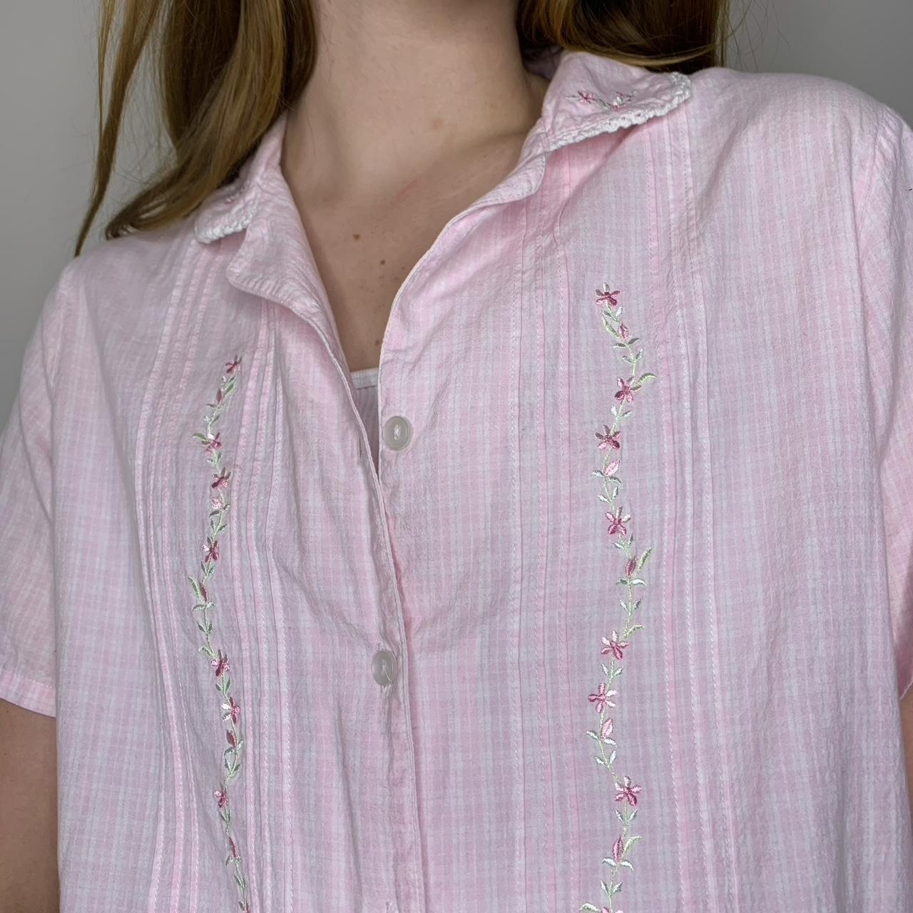 Miss Elaine Women's Pink and White Blouse (2)