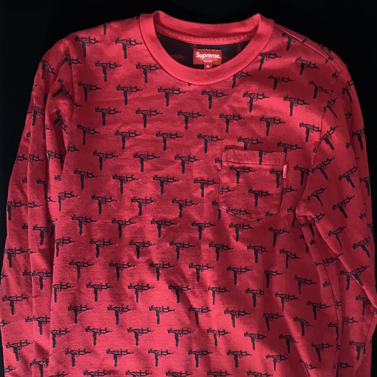 Supreme F W 15 Jacquard Mini Uzi Long Sleeve Crew Depop