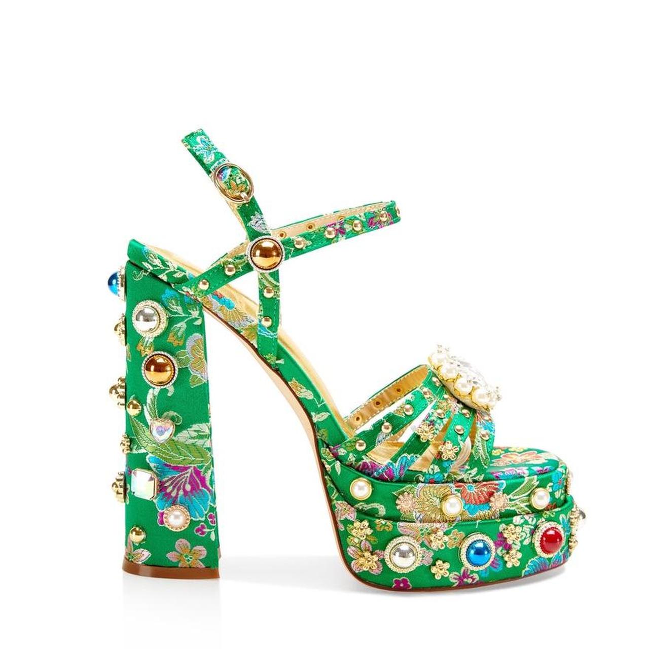 💚 Azalea Wang Annie-Green platform sandal heels RRP... - Depop