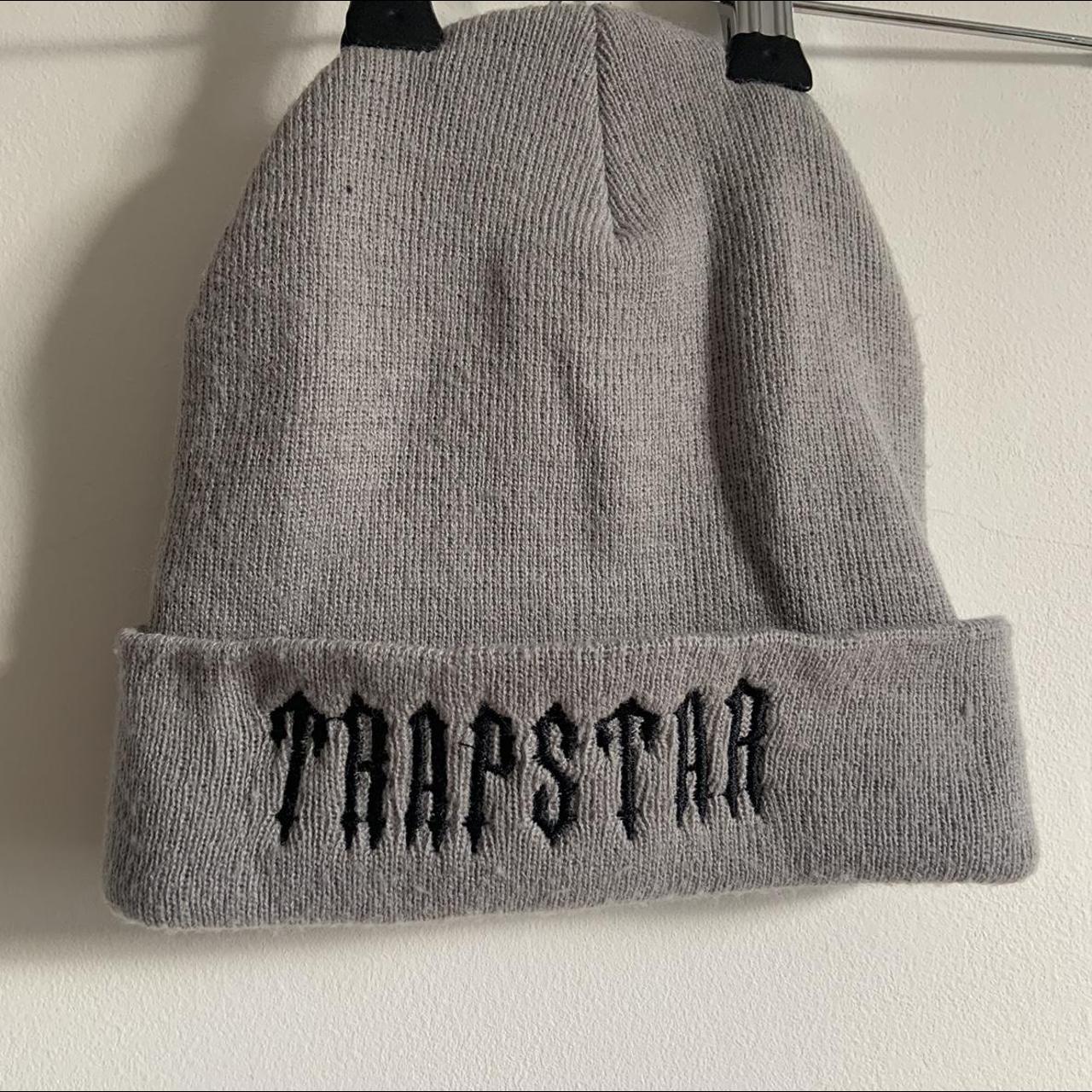 TRAPSTAR grey beanie. Stitched in logo... Depop