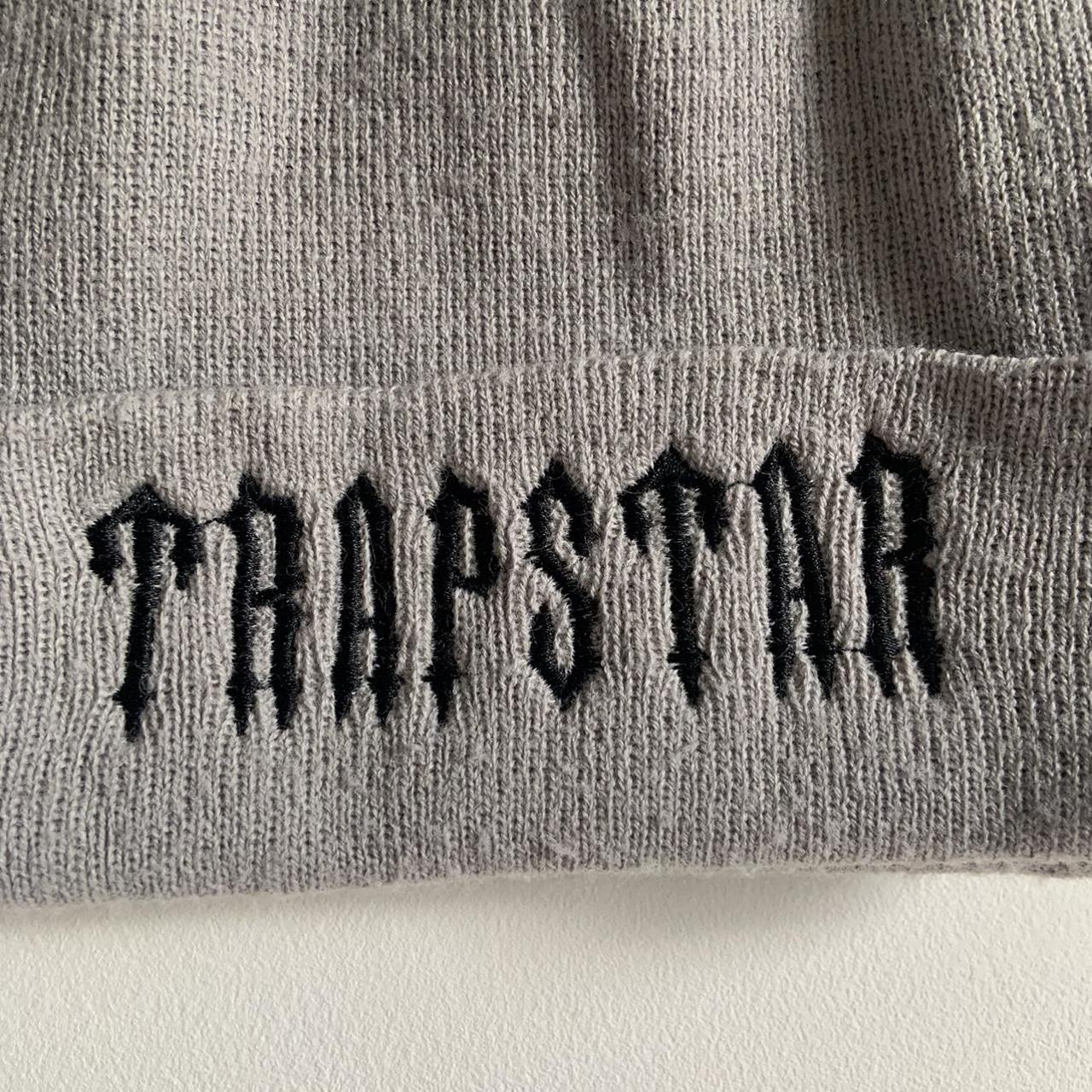 TRAPSTAR grey beanie. Stitched in logo... Depop