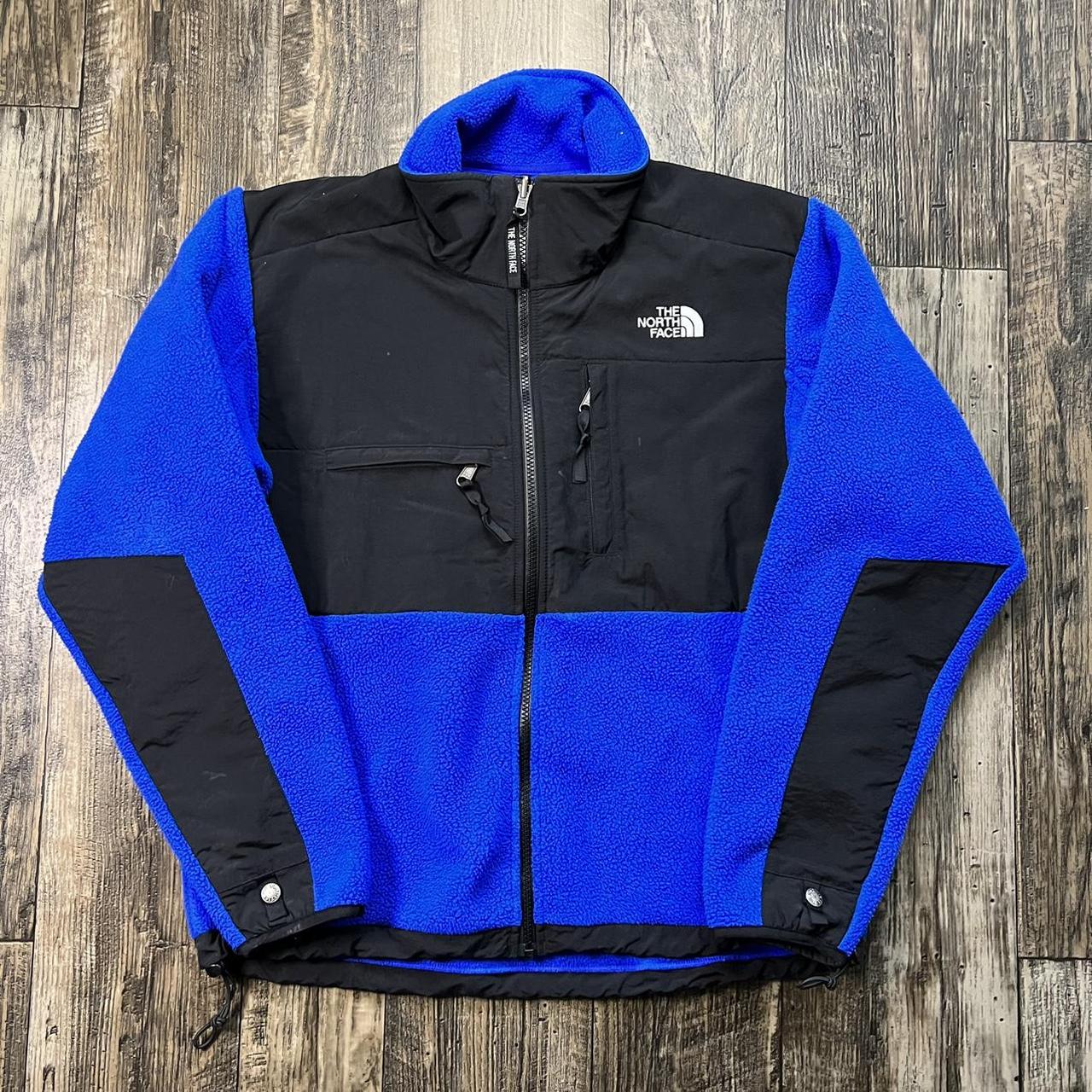 The North Face zip up fleece jacket in a nice bright... - Depop